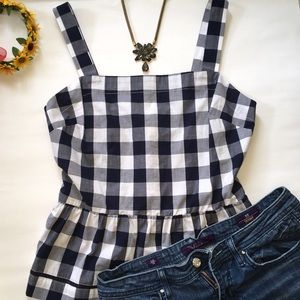 Jules Cotton Gingham Peplum Top